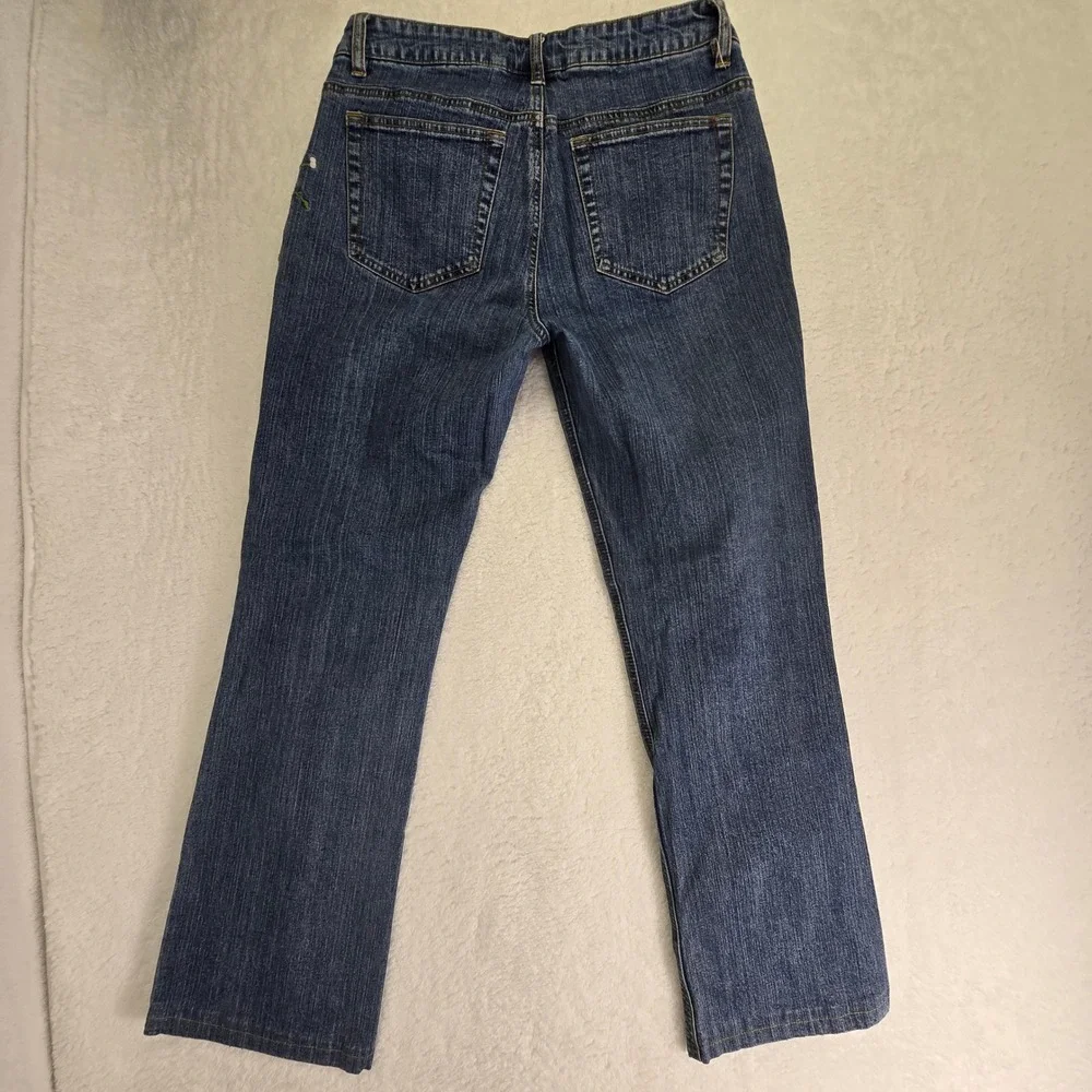 Y2K Floral‎ Embroidered Jeans Womens Sz 8 30x29 Stretch Boho Festival Twee Artsy